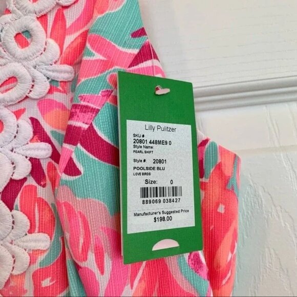 [🌟 PRICE FIRM] Lilly Pulitzer Poolside Blue Love Birds Pearl Shift Dress - Picture 7 of 12